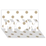 Polka Dots - Khaki Brown on White MOM 3D Greeting Card (8x4)