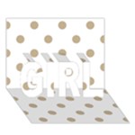 Polka Dots - Khaki Brown on White GIRL 3D Greeting Card (7x5)