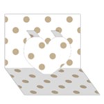 Polka Dots - Khaki Brown on White Heart 3D Greeting Card (7x5)
