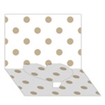 Polka Dots - Khaki Brown on White Heart Bottom 3D Greeting Card (7x5)