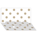 Polka Dots - Khaki Brown on White Twin Heart Bottom 3D Greeting Card (8x4)