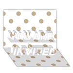 Polka Dots - Khaki Brown on White YOU ARE INVITED 3D Greeting Card (7x5)