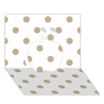 Polka Dots - Khaki Brown on White Apple 3D Greeting Card (7x5)