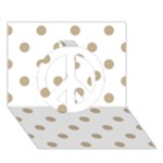 Polka Dots - Khaki Brown on White Peace Sign 3D Greeting Card (7x5)
