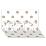 Polka Dots - Khaki Brown on White BEST BRO 3D Greeting Card (8x4)