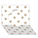 Polka Dots - Khaki Brown on White Circle 3D Greeting Card (7x5)