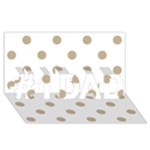 Polka Dots - Khaki Brown on White #1 DAD 3D Greeting Card (8x4)