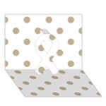 Polka Dots - Khaki Brown on White Ribbon 3D Greeting Card (7x5)