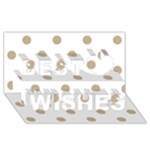 Polka Dots - Khaki Brown on White Best Wish 3D Greeting Card (8x4)