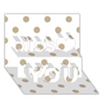 Polka Dots - Khaki Brown on White Miss You 3D Greeting Card (7x5)