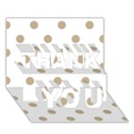 Polka Dots - Khaki Brown on White THANK YOU 3D Greeting Card (7x5)