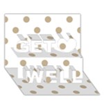 Polka Dots - Khaki Brown on White Get Well 3D Greeting Card (7x5)