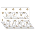 Polka Dots - Khaki Brown on White Congrats Graduate 3D Greeting Card (8x4)