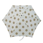 Polka Dots - Khaki Brown on White Mini Umbrella