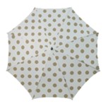 Polka Dots - Khaki Brown on White Golf Umbrella