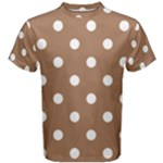 Polka Dots - White on French Beige Men s Cotton Tee