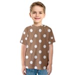 Polka Dots - White on French Beige Kid s Sport Mesh Tee
