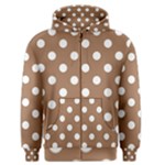 Polka Dots - White on French Beige Men s Zipper Hoodie