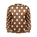 Polka Dots - White on French Beige Women s Sweatshirt