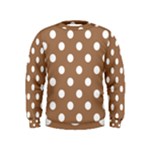 Polka Dots - White on French Beige Kid s Sweatshirt