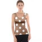 Polka Dots - White on French Beige Tank Top
