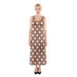 Polka Dots - White on French Beige Full Print Maxi Dress