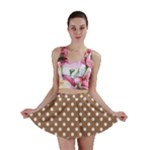 Polka Dots - White on French Beige Mini Skirt