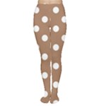 Polka Dots - White on French Beige Women s Tights
