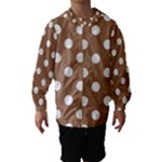 Polka Dots - White on French Beige Hooded Wind Breaker (Kids)