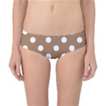 Polka Dots - White on French Beige Classic Bikini Bottoms
