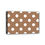 Polka Dots - White on French Beige Mini Canvas 6  x 4  (Stretched)