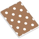 Polka Dots - White on French Beige Large Memo Pads