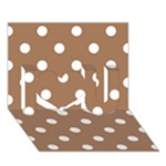 Polka Dots - White on French Beige I Love You 3D Greeting Card (7x5)