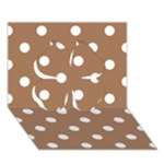 Polka Dots - White on French Beige Clover 3D Greeting Card (7x5)
