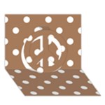Polka Dots - White on French Beige Peace Sign 3D Greeting Card (7x5)