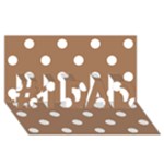 Polka Dots - White on French Beige #1 DAD 3D Greeting Card (8x4)