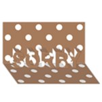 Polka Dots - White on French Beige SORRY 3D Greeting Card (8x4)