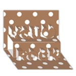 Polka Dots - White on French Beige You Rock 3D Greeting Card (7x5)
