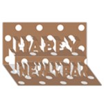 Polka Dots - White on French Beige Happy New Year 3D Greeting Card (8x4)