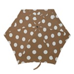 Polka Dots - White on French Beige Mini Umbrella