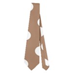 Polka Dots - White on French Beige Necktie (Two Side)