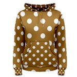 Polka Dots - White on Golden Brown Women s Pullover Hoodie