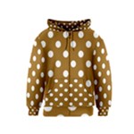 Polka Dots - White on Golden Brown Kid s Zipper Hoodie