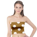 Polka Dots - White on Golden Brown Tube Top