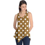 Polka Dots - White on Golden Brown Sleeveless Tunic