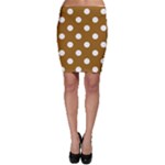 Polka Dots - White on Golden Brown Bodycon Skirt