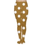 Polka Dots - White on Golden Brown Women s Tights
