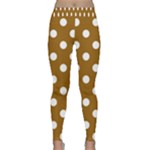 Polka Dots - White on Golden Brown Yoga Leggings