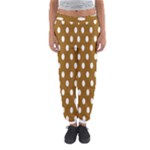 Polka Dots - White on Golden Brown Women s Jogger Sweatpants