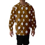Polka Dots - White on Golden Brown Hooded Wind Breaker (Kids)
